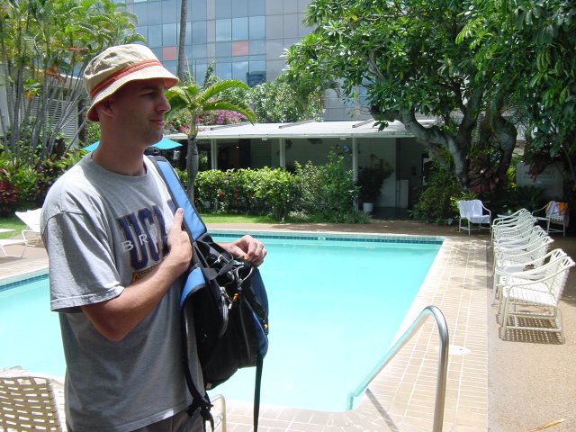 Dean by the pool