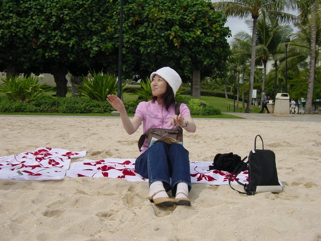 Saeko on the beach