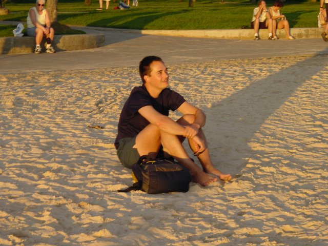 Gerald alone on the beach