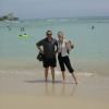 Daniel and Coralie, feet in the water