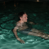 Max in the swimming pool of our hotel