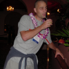 Dean drinking a cocktail