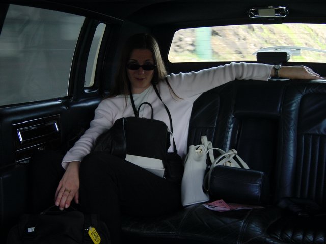 In the limo, Coralie