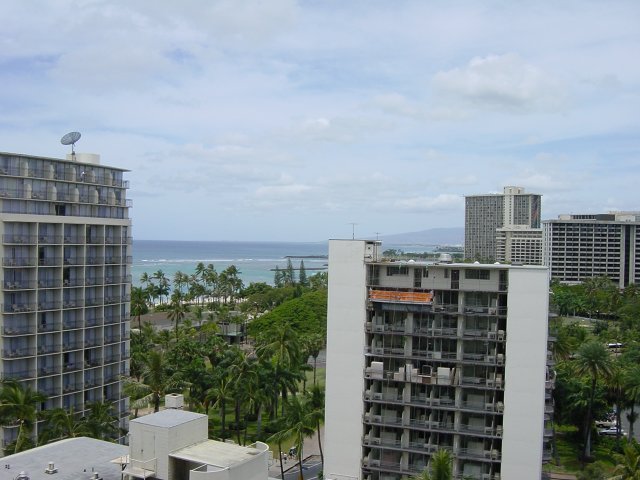 View on the ocean from the room of our first hotel