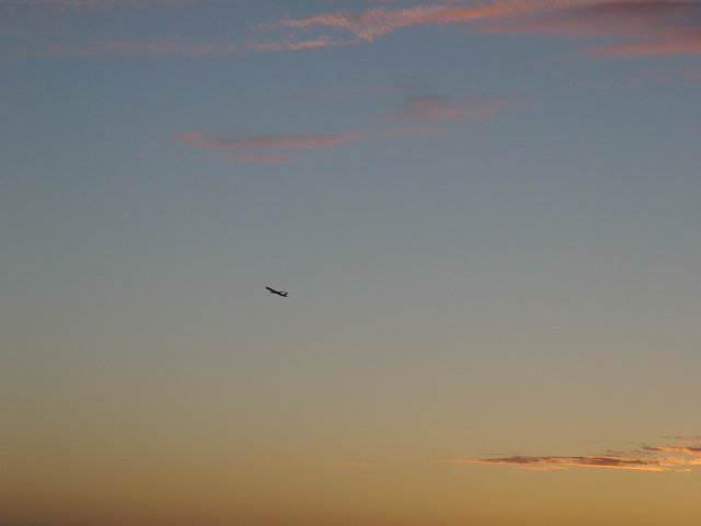 A plane departing