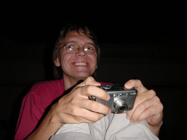 Max smiling happily