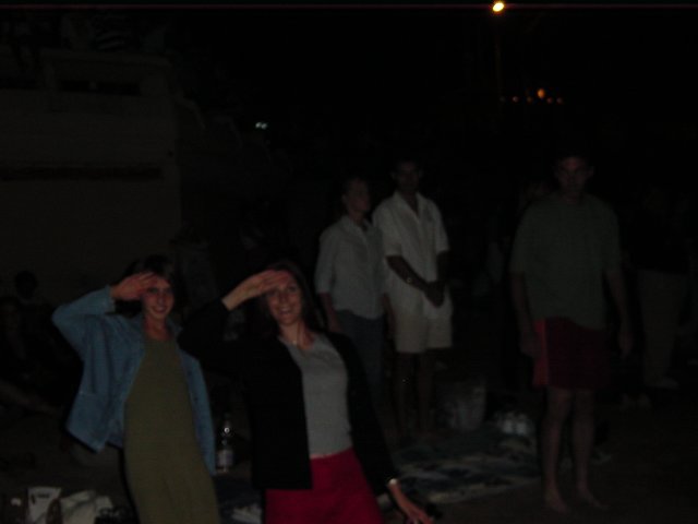Alice and Coralie saluting during the Spanish anthem