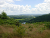 Vue sur un morceau du Thaurion, champ en friche, prairie et forets
