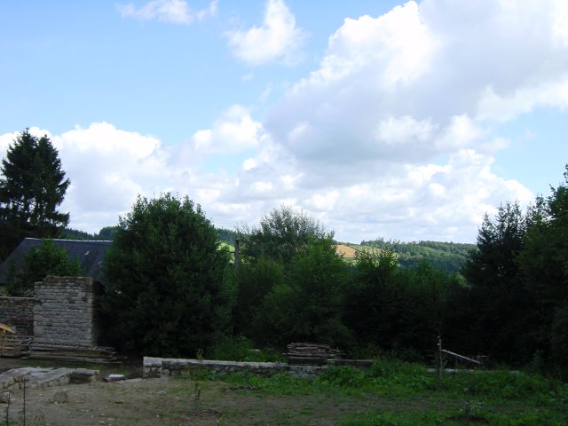 Vue du verger sur la coline d'en face