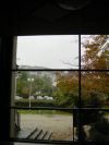 View on the garden from the registration area