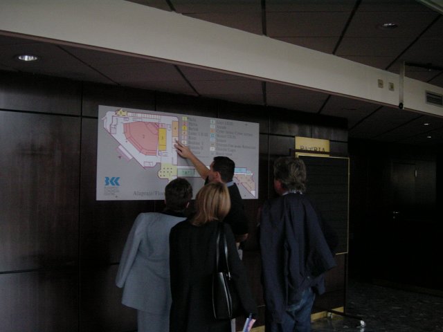 The party looking at the floor plan