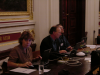 Marie-Claire, Vincent, Max, at the laptop table in the room of the event