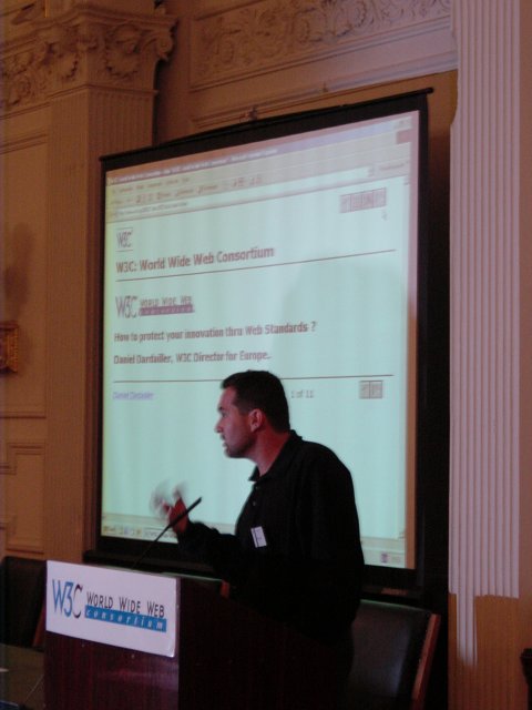 Daniel doing the overview of W3C