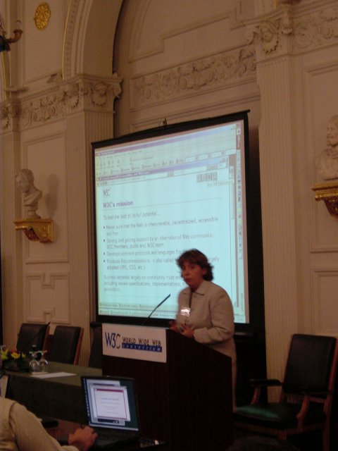 Marie introducing the W3C's mission and the process