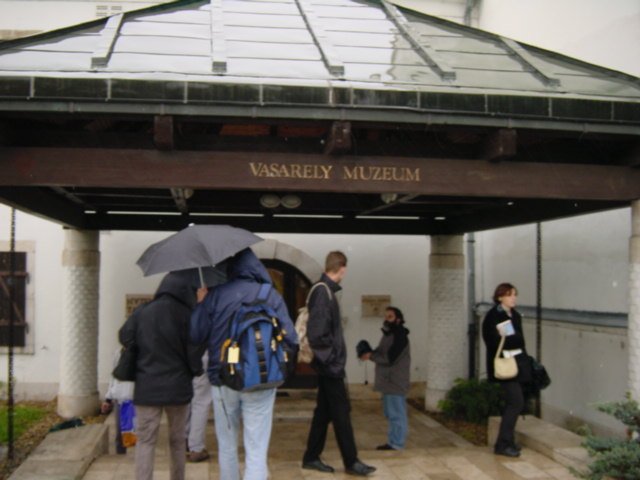 The porche of the Vasarely Muzeum
