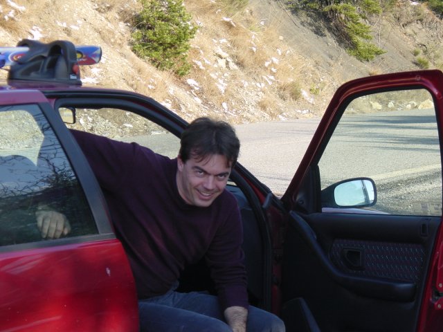 Col de Luens, petite pause, Steph sort de la 306