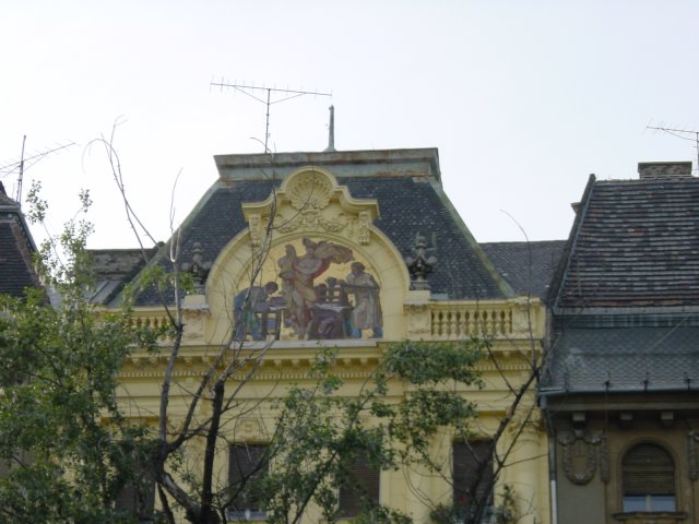 Painting on the top of a house