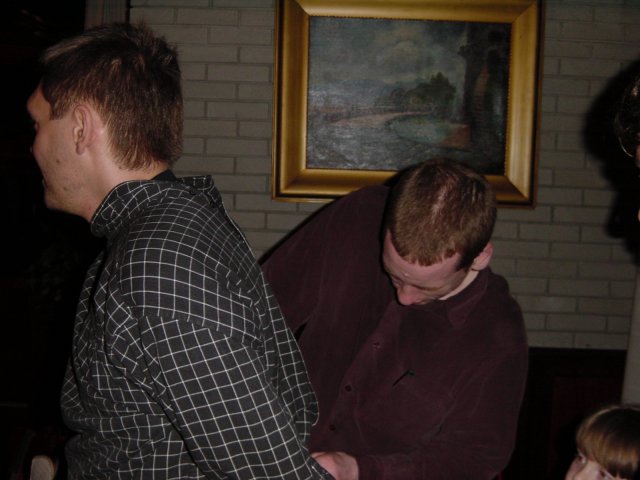 Eric giving a try on Max's hands in his back