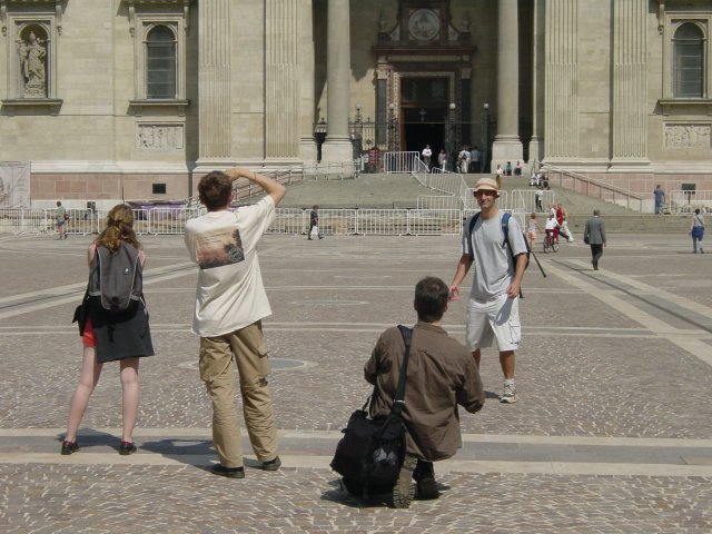 Nicole, Max, Danbri and Dean in front of Szent Istven cathedral