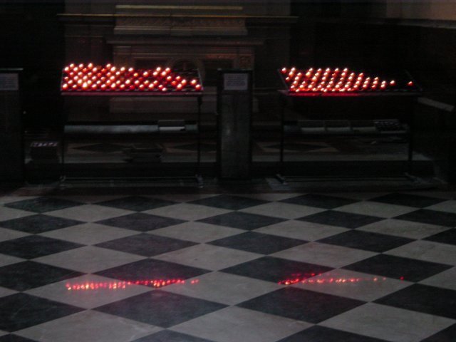 Candles and reflection in the marble