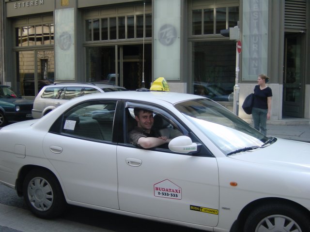 Danbri in a taxi