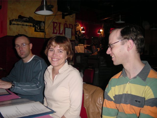 Arnaud, Elena, Jose in the Communist Restaurant