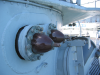 Protuberances on the submarine looking like a pair of boobs