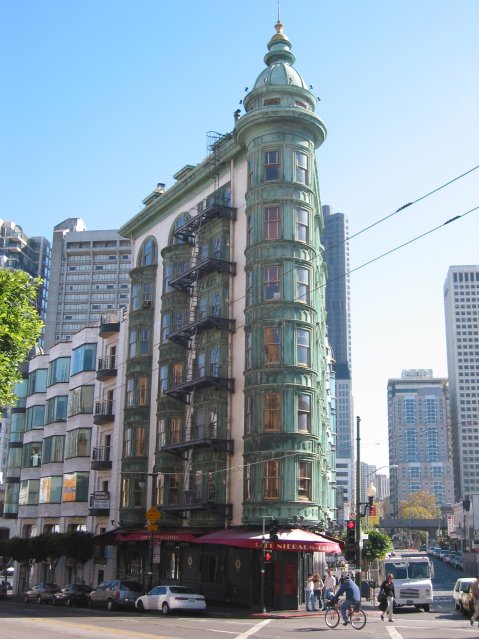 Peculiar building and a narrow angle