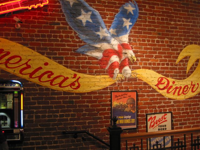 "America's Diner" painted on the wall