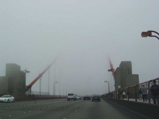 Golden Gate Bridge in the fog