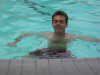 Steph in the hotel pool