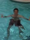 Steph in the pool