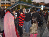 Costumed people, Karl, Hugo, Vivien, Yves (in the background the police ask the band to stop playing)