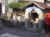 Cemetary at the corner of two streets