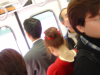 Picture of the neck and decorated bun of a Japanese girl