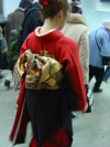 I've followed this girl wearing Japanese typical outfit