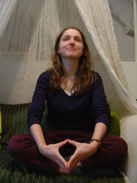 Carine doing zazen