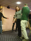 Team dance: Hugo, Max hidden behind Alex and Jose teaching Alex