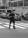 Roller skater on the road