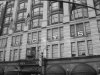 Macy's entrance with golden large letters and american flags