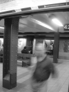 Man running into the metro