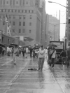Man playing the flute at ground zero