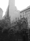 Cathedral near ground zero surrounded by sky scrapers