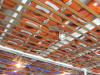 Lifejackets on the ceiling of the ferry
