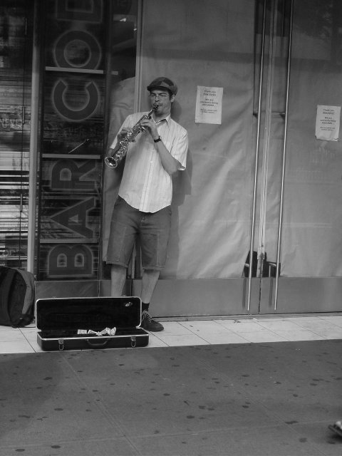 Clarinet player in the street
