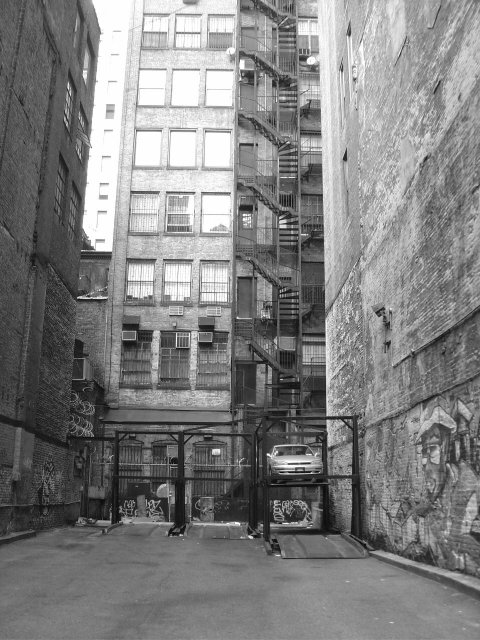 Dead end with a car parked