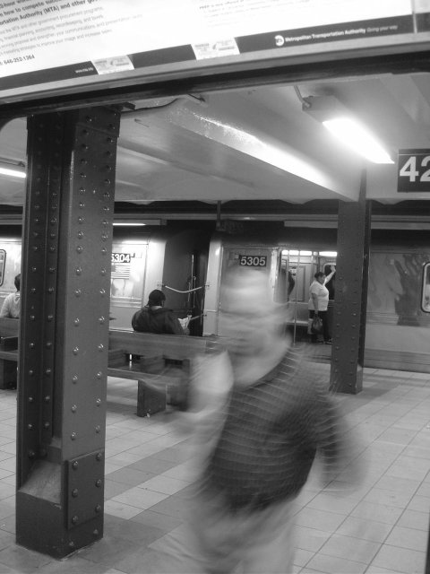 Man running into the metro