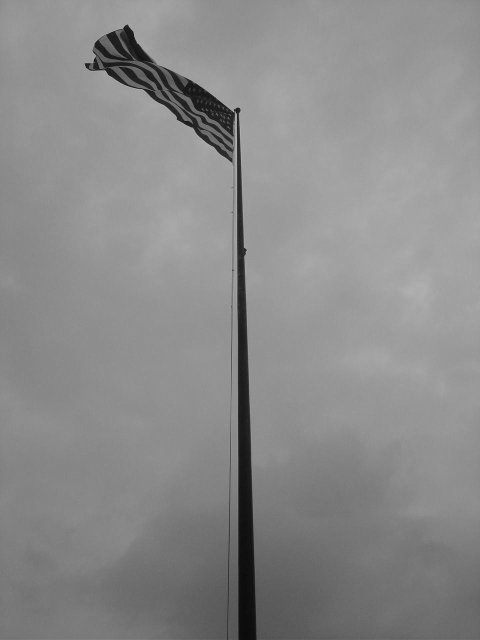 American flag in the wind