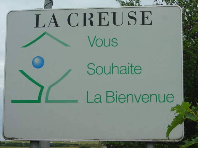 Panneau "La Creuse vous souhaite la bienvenue"