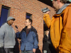 Gerald interviewing a guy, Tim filming\214